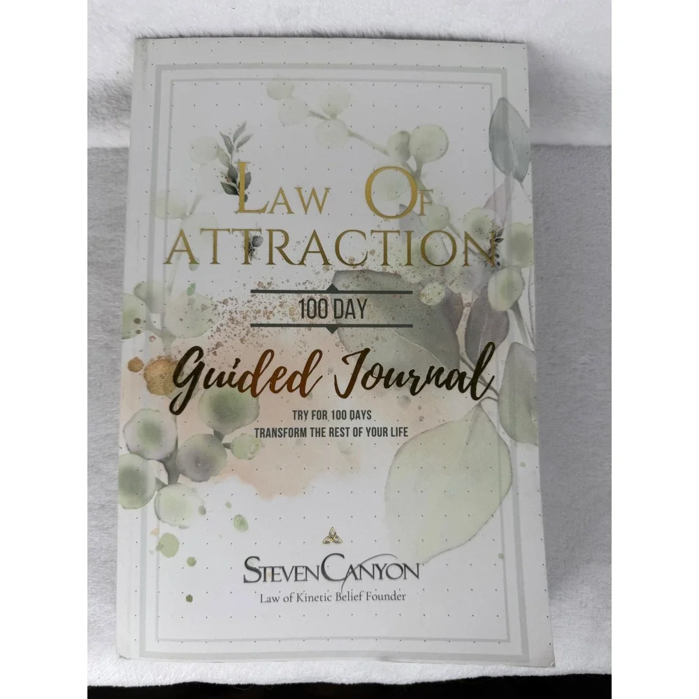 Steven Canyon Law of Attraction Guided Journal Unisex OS White Like New Manifest